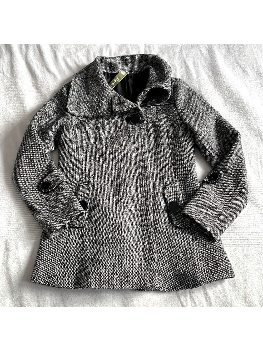 SOIA & Kyo Wool Blend Tweed Coat Size Medium